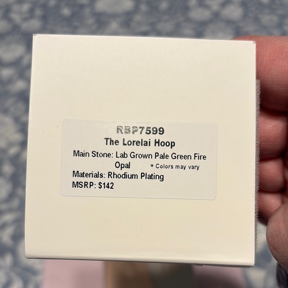 Elegant Silver and Blue Hoop Earrings - Picture 2 of 2